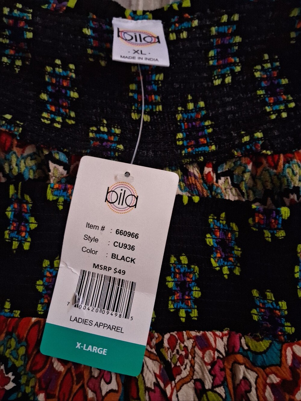 Bila Black Maxi Skirt with Multicolor Floral Print
